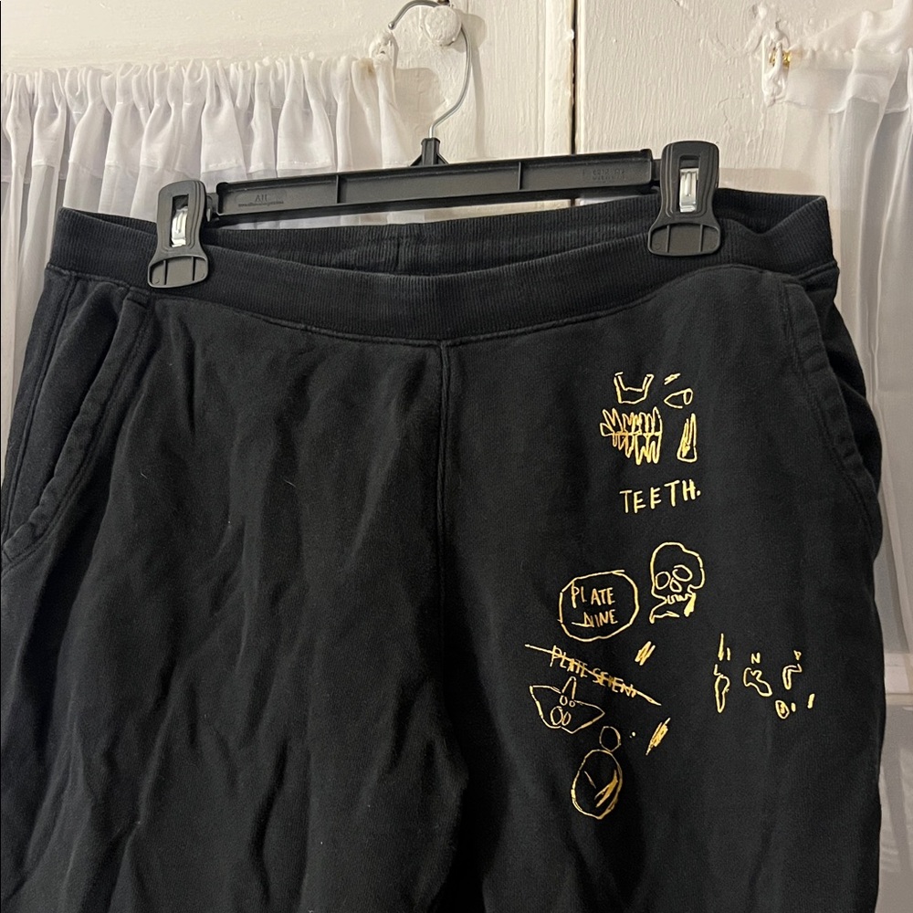 Uniqlo / SPRZ NY Jean-Michel Basquiat Teeth Sweatpants Men’s Medium Black